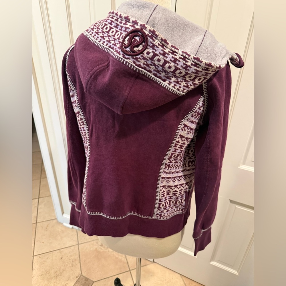 Special Edition Lululemon Scuba Hoodie Zip Up Sweatshirt 6 Plum Purple Fair Isle - Picture 5 of 11